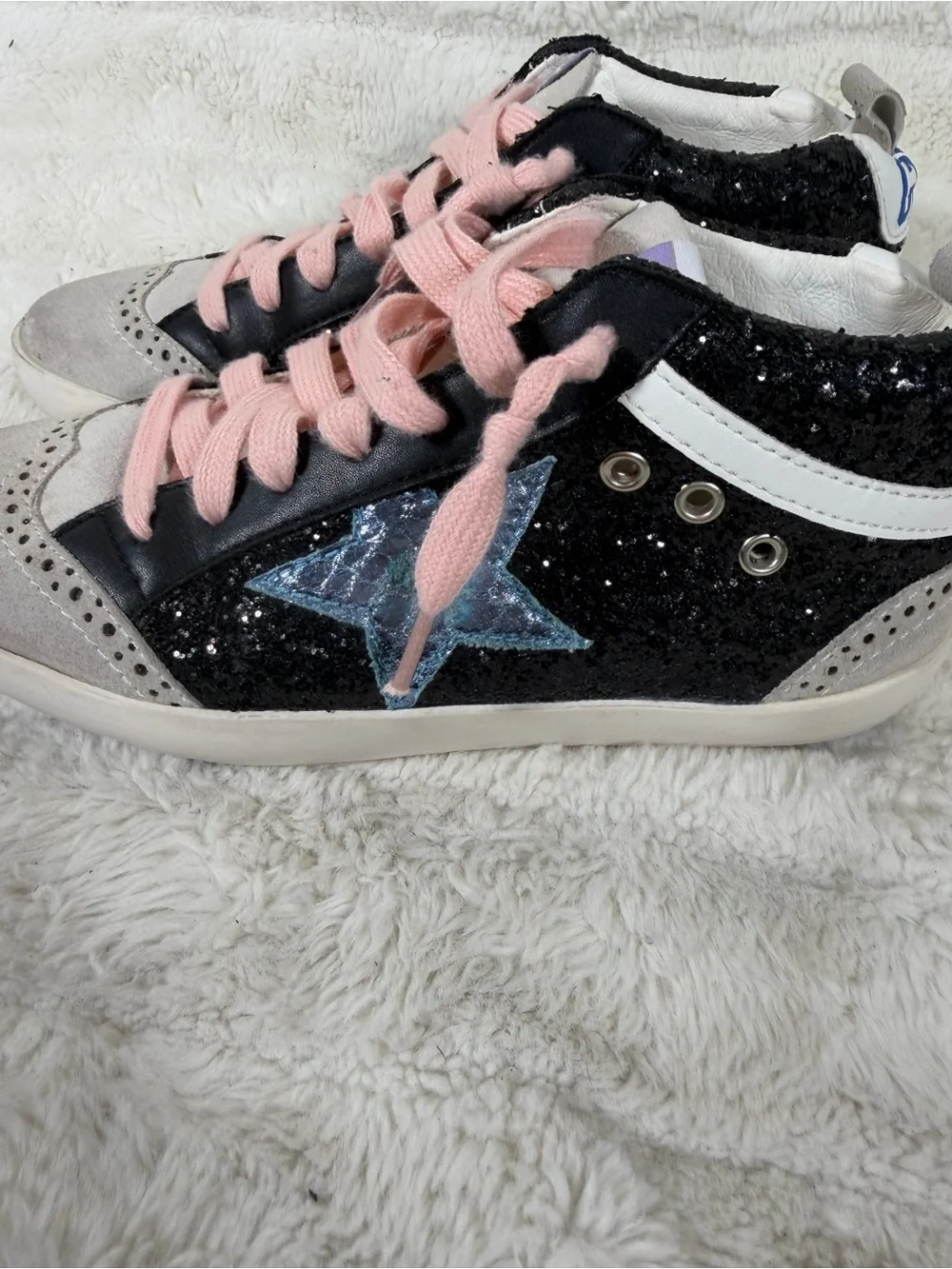 Golden Goose Mid Star 'Black Glitter Iridescent' sneakers Size 36 US 5